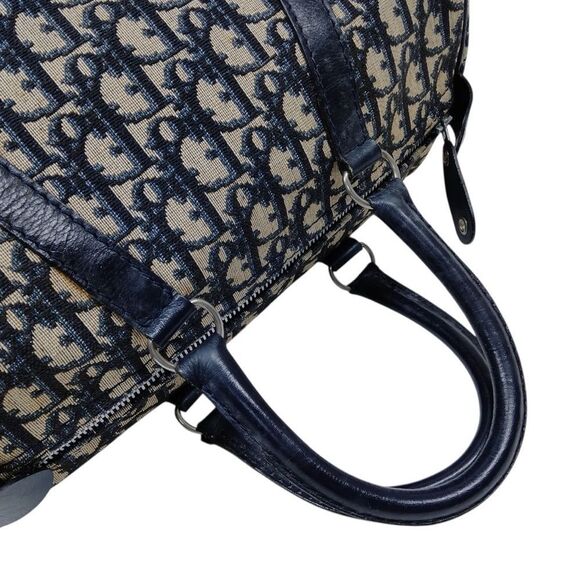 Christian Dior Navy & Cream Oblique Diorissimo Vintage Trotter Boston Bag Auth - Picture 4 of 13